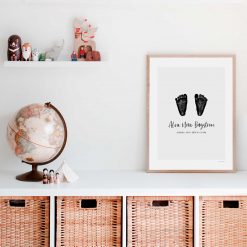 tavla med bebis fotavtryck